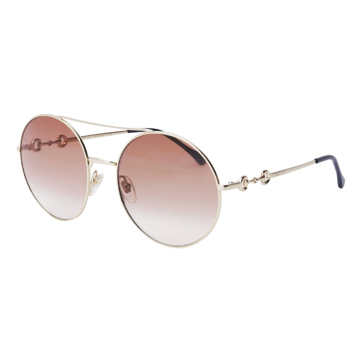 Gucci Women's Sunglasses Spring Summer 2021 Gold Brown Nylon Nylon Gradient GG0878S 003