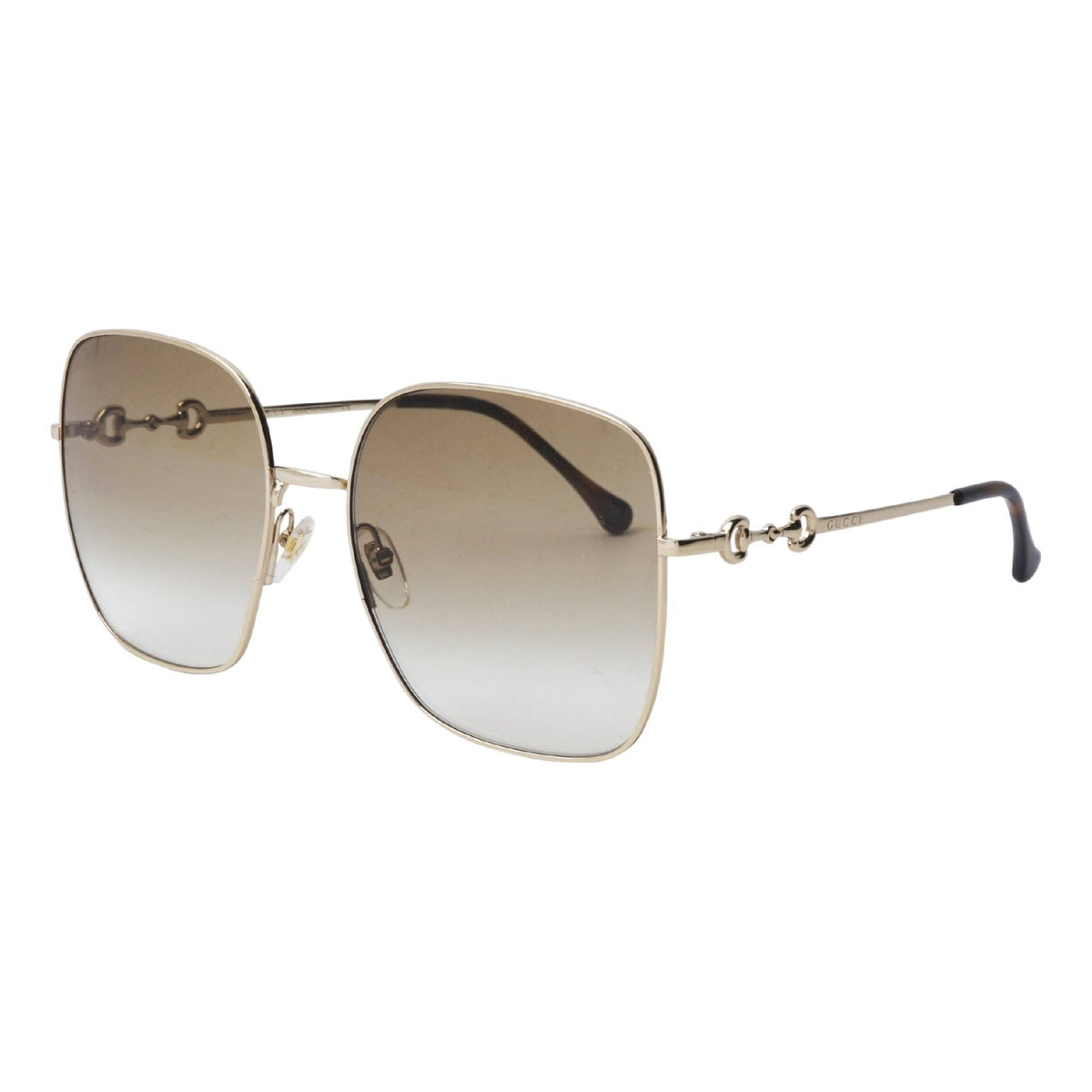 Gucci Women's Sunglasses Spring Summer 2021 Gold Brown Nylon Nylon Gradient GG0879S 002