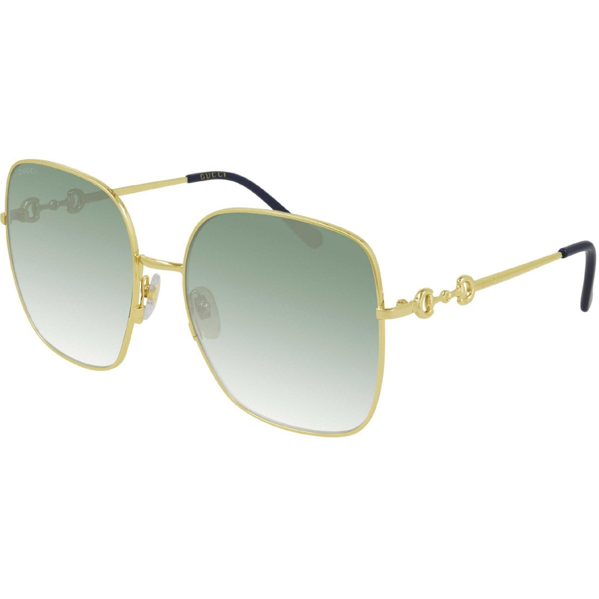 Gucci Women&#39;s Sunglasses Spring Summer 2021 Gold Green Nylon Nylon Gradient GG0879S 003
