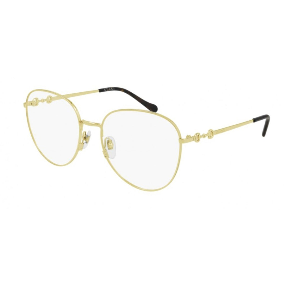 Gucci Women&#39;s Sunglasses Spring Summer 2021 Gold Transparent Demo Lens Demo Lens  GG0880O 006