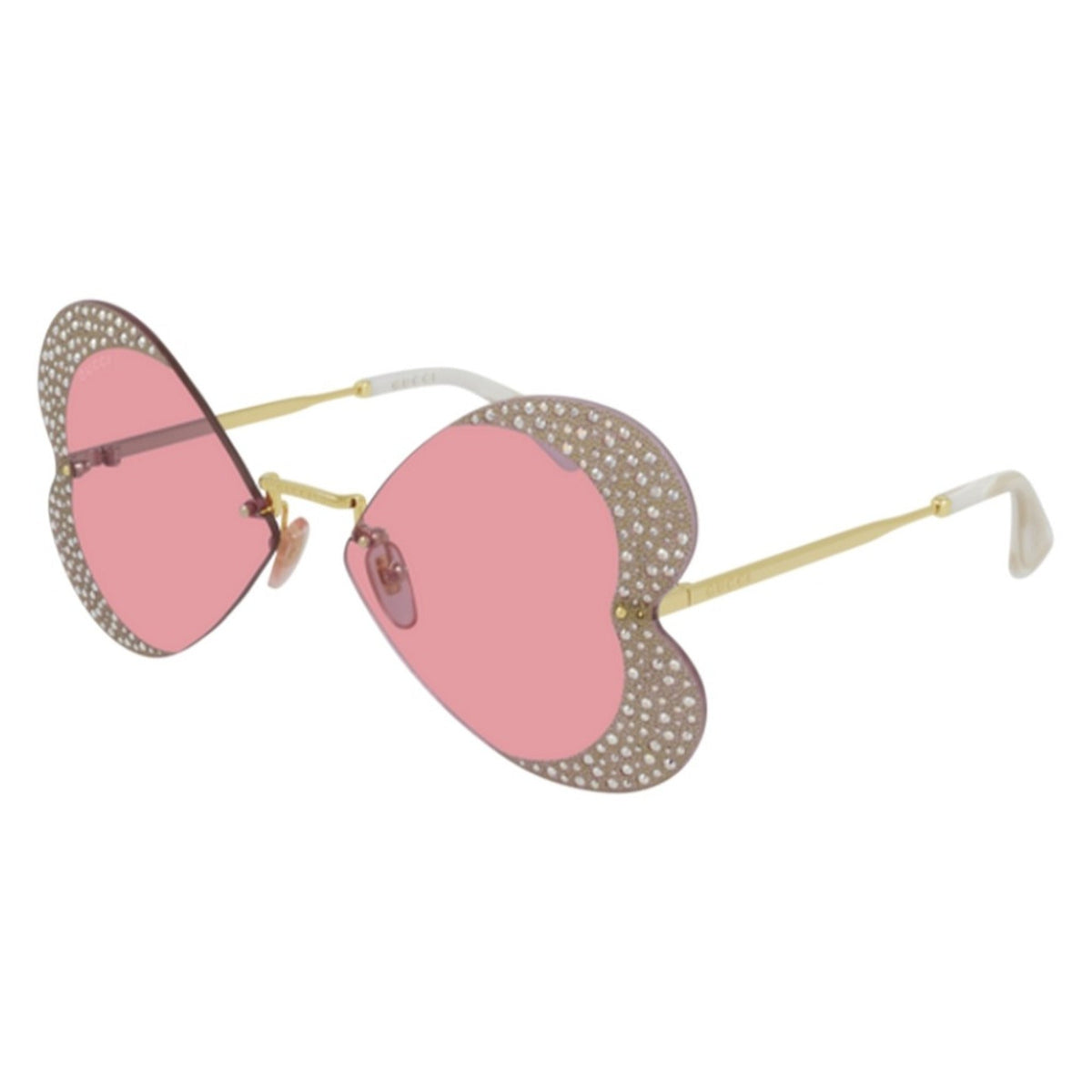 Gucci Women&#39;s Sunglasses Spring Summer 2021 Gold Pink Nylon Nylon GG0897S 001