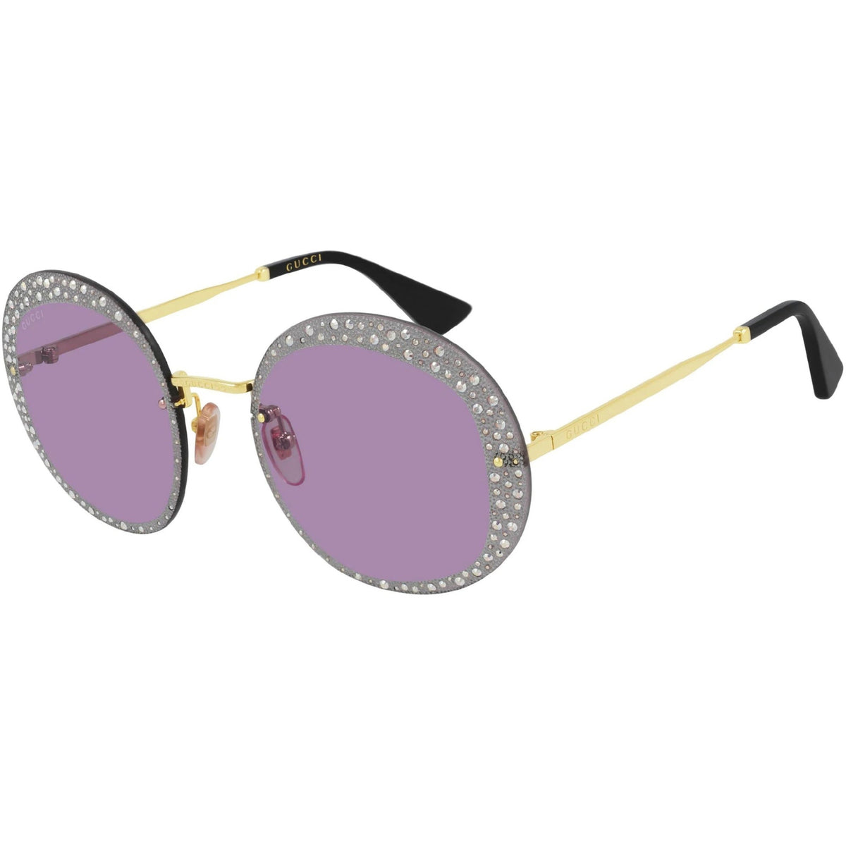 Gucci Women&#39;s Sunglasses Spring Summer 2021 Gold Violet Nylon Nylon GG0899S 001