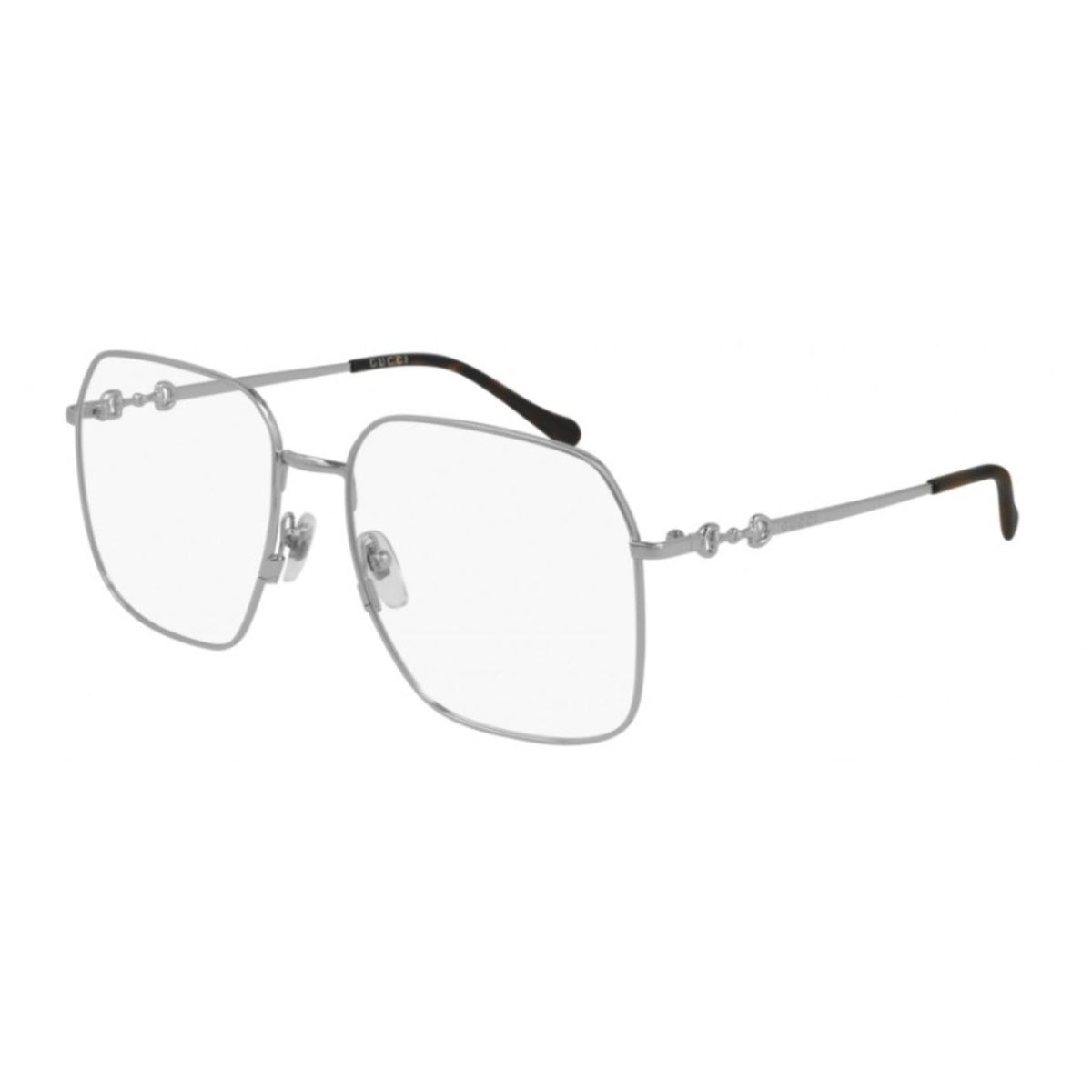 Gucci Unisex Sunglasses Spring Summer 2021 Silver Transparent Demo Lens Demo Lens  GG0952O 003