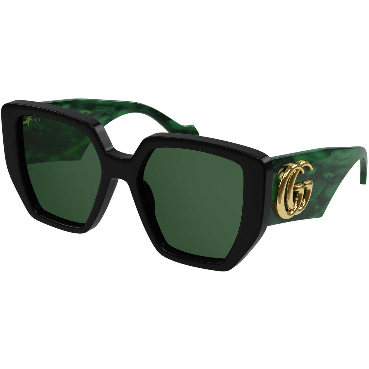 Gucci Women&#39;s Sunglasses Spring Summer 2021 Black Green Nylon Nylon GG0956S 001