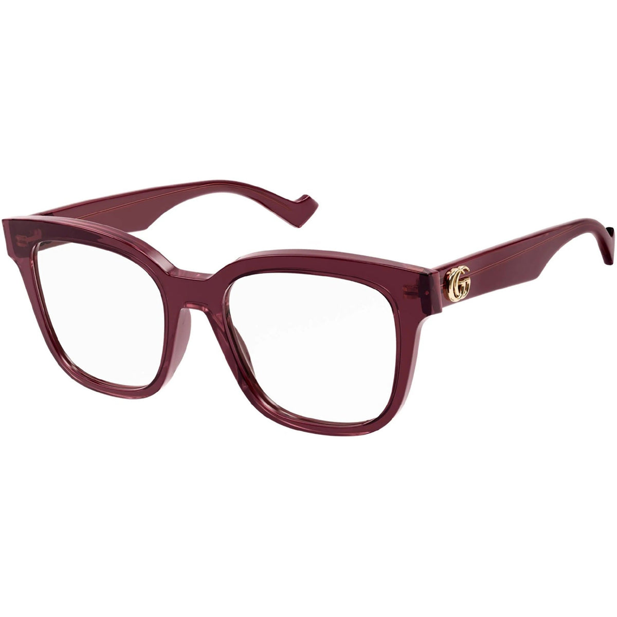 Gucci Women's Sunglasses Spring Summer 2021 Burgundy Transparent Demo Lens Demo Lens  GG0958O 003