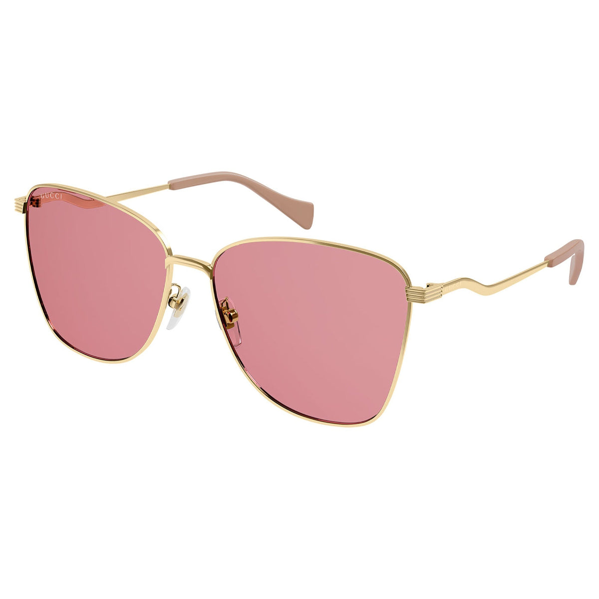 Gucci Women's Sunglasses Spring Summer 2021 Gold Red Nylon Nylon GG0970S 003