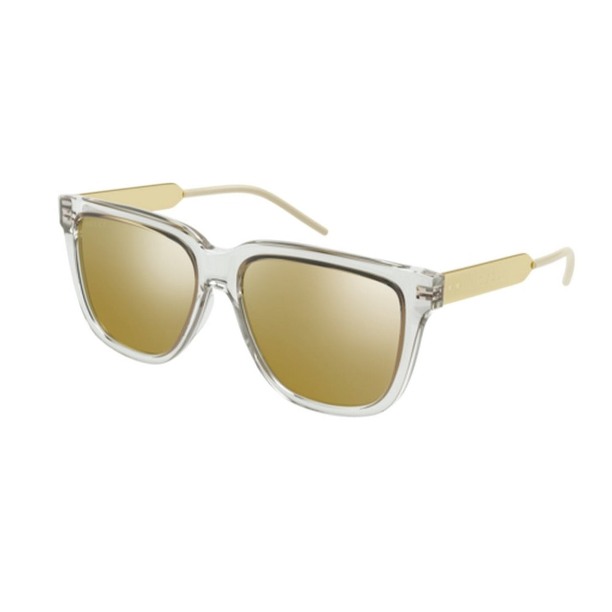 Gucci Men&#39;s Sunglasses Spring Summer 2021 Cystal Gold Nylon Nylon Mirror(Double) GG0976S 004