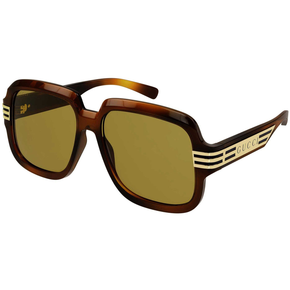 Gucci Men&#39;s Sunglasses Spring Summer 2021 Havana Brown Nylon Nylon GG0979S 002
