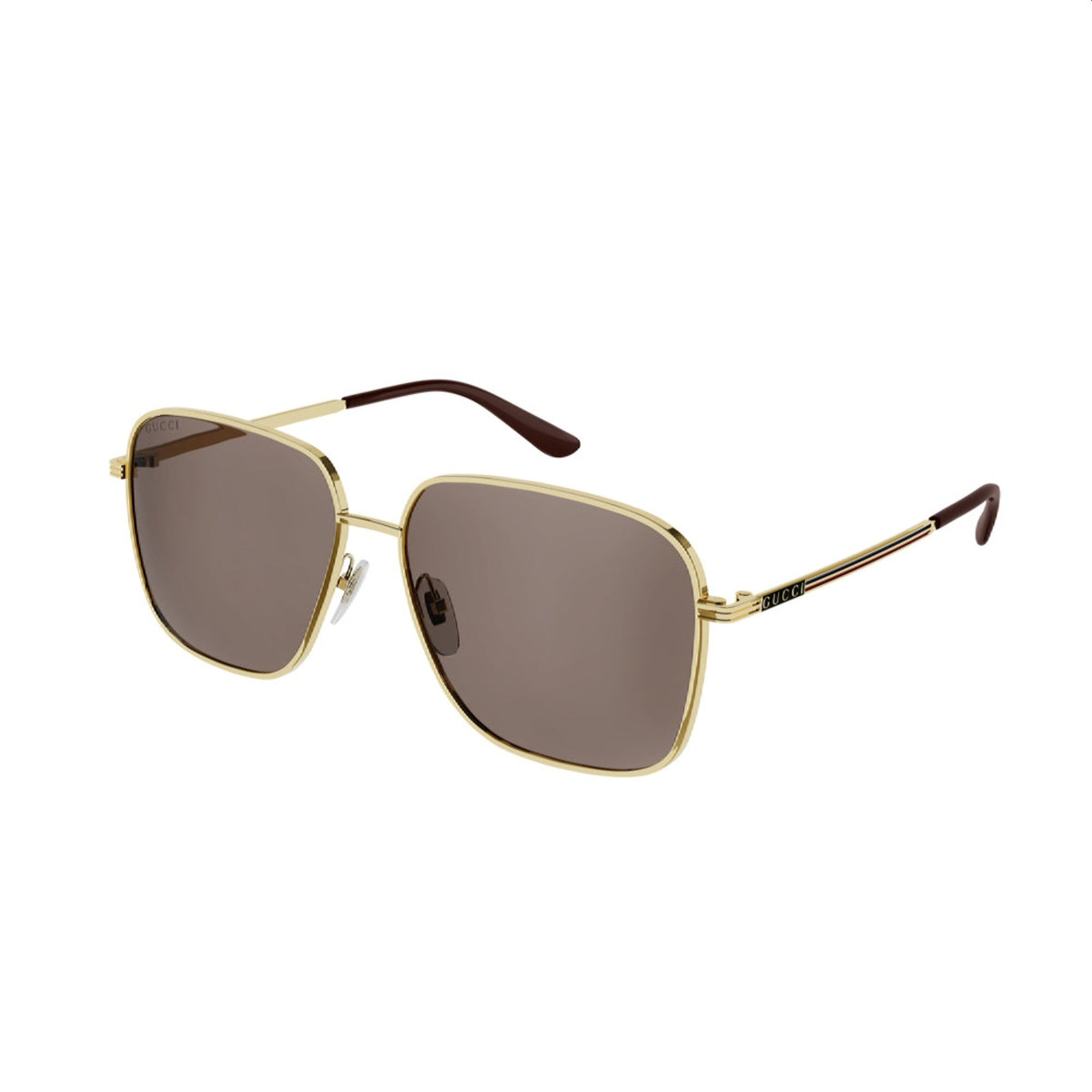 Gucci Men's Sunglasses Spring Summer 2021 Gold Brown Nylon Nylon GG0987SA 002