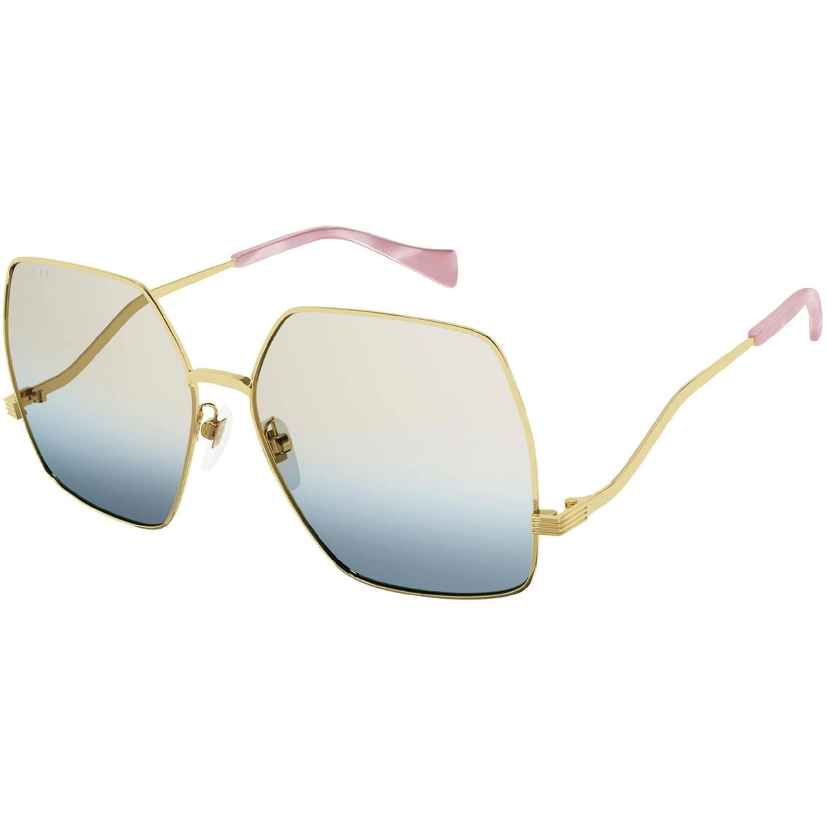 Gucci Women's Sunglasses Spring Summer 2021 Gold Green Nylon Nylon Gradient(Double) GG1005S 001