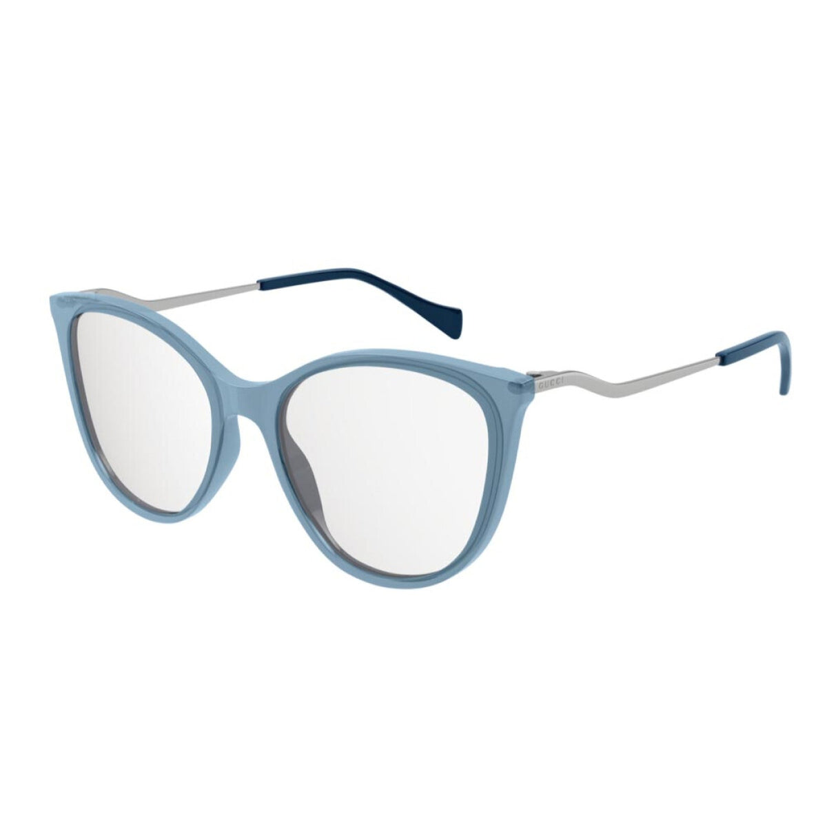 Gucci Women&#39;s Sunglasses Fall Winter 2021 Light Blue Transparent Demo Lens Demo Lens  GG1007O 003