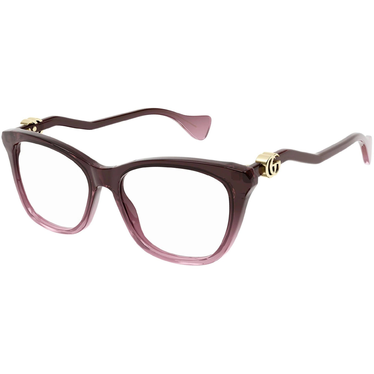 Gucci Women's Sunglasses Fall Winter 2021 Burgundy Transparent Demo Lens Demo Lens  GG1012O 003