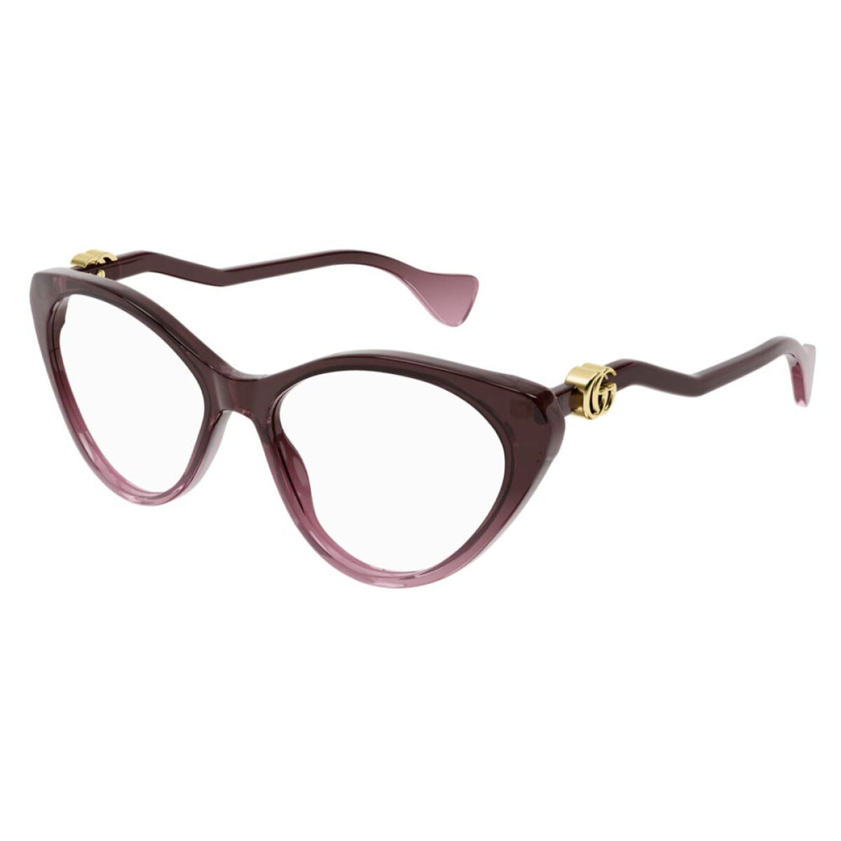 Gucci Women's Sunglasses Fall Winter 2021 Burgundy Transparent Demo Lens Demo Lens  GG1013O 003