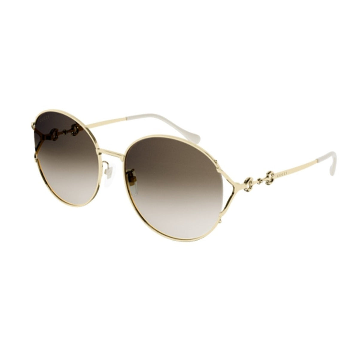 Gucci Women&#39;s Sunglasses Fall Winter Gold Brown Nylon Nylon Gradient GG1017SK 003