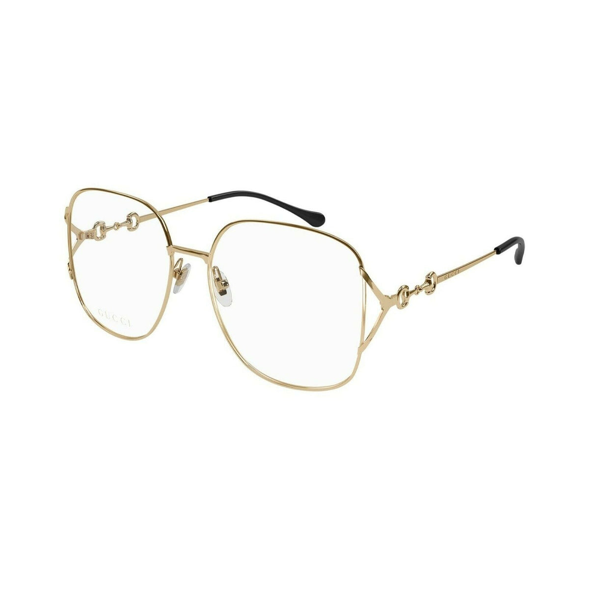 Gucci Women&#39;s Sunglasses Fall Winter 2021 Gold Transparent Demo Lens Demo Lens  GG1019O 001