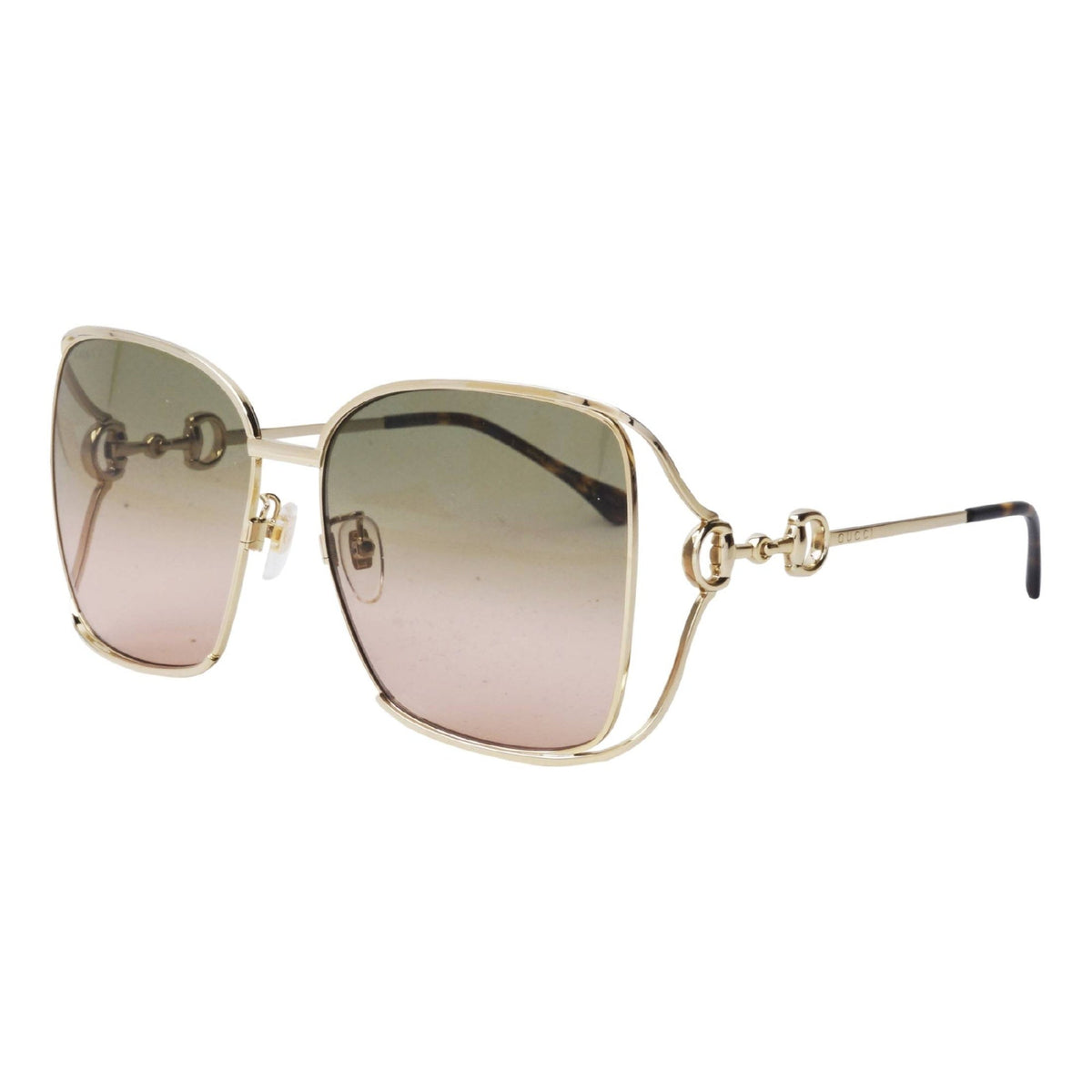 Gucci Women&#39;s Sunglasses Fall Winter Gold Green Nylon Nylon GG1020S 001