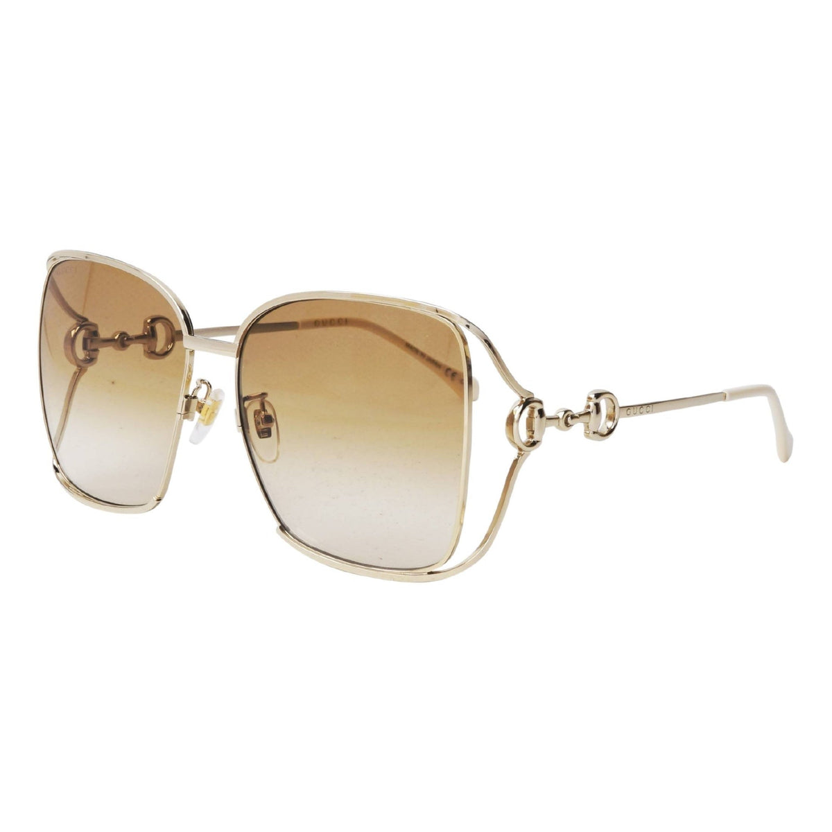 Gucci Women&#39;s Sunglasses Fall Winter Gold Brown Nylon Nylon Gradient GG1020S 004