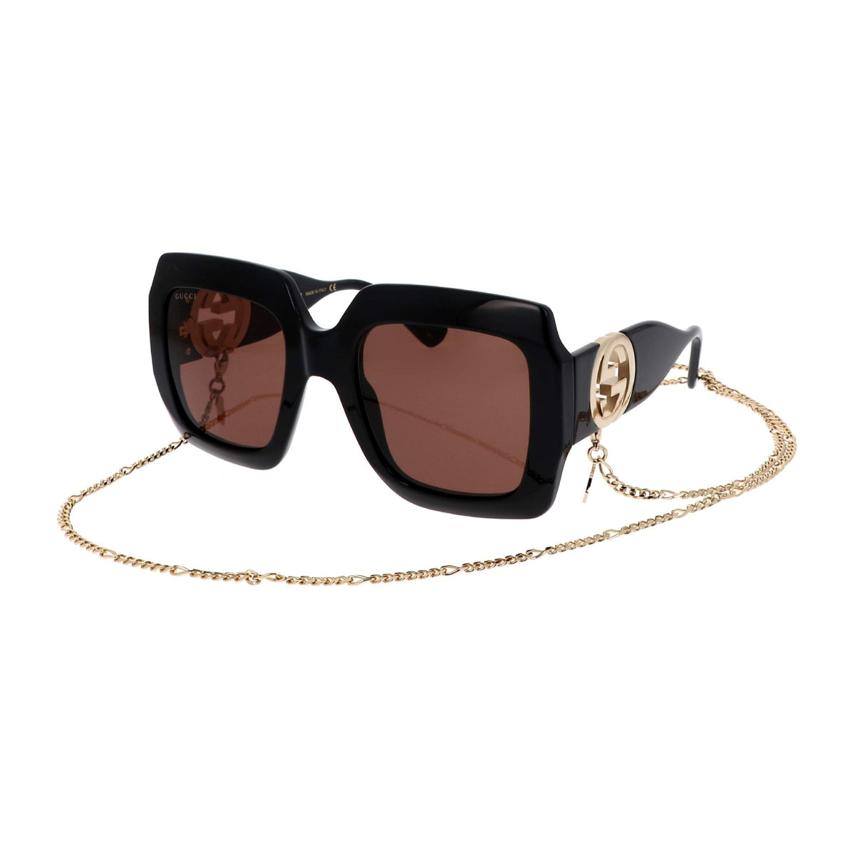 Gucci Women's Sunglasses Fall Winter 2021 Black Brown Nylon Nylon GG1022S 005