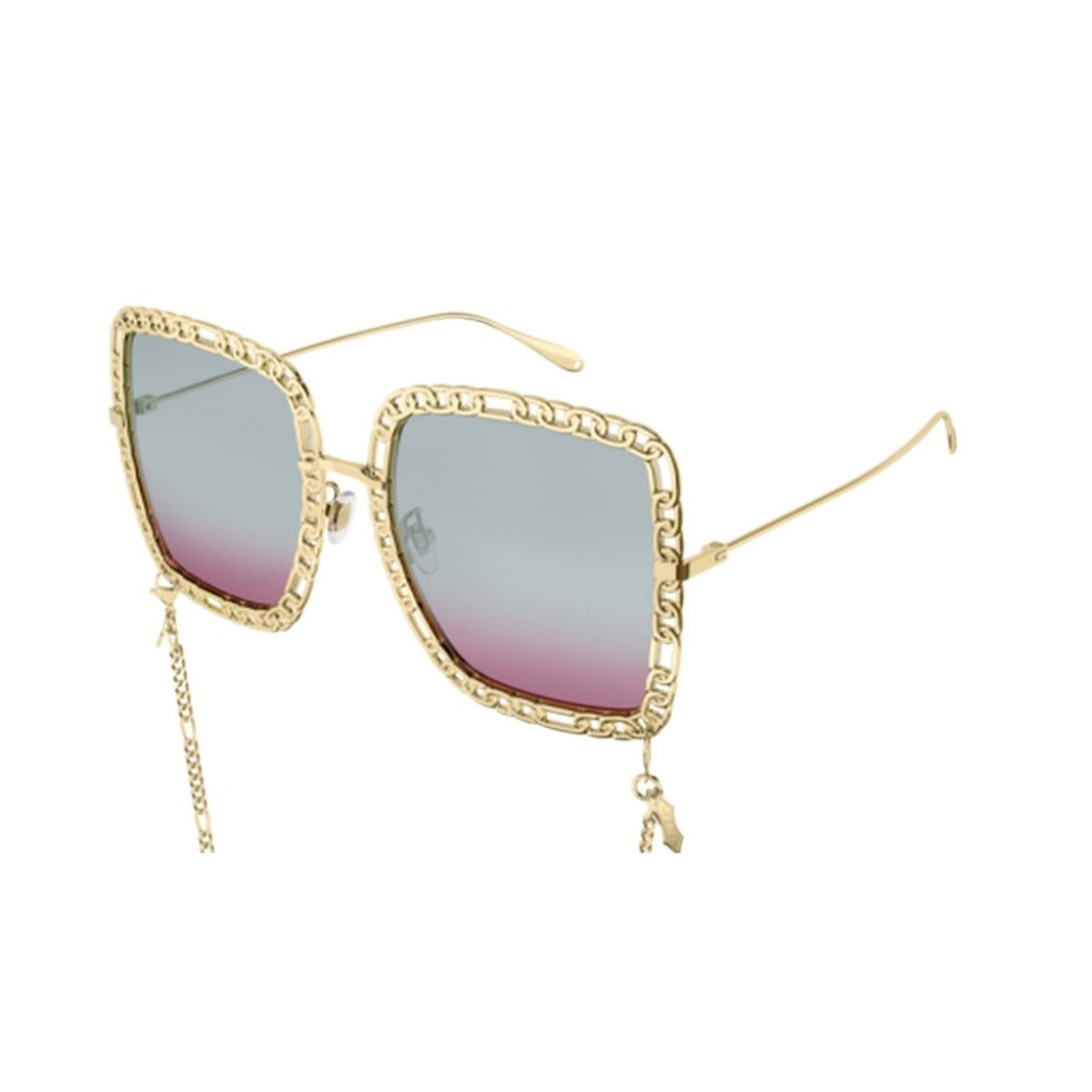 Gucci Women's Sunglasses Fall Winter 2021 Gold Light Blue Nylon Nylon Gradient(Double) GG1033S 003