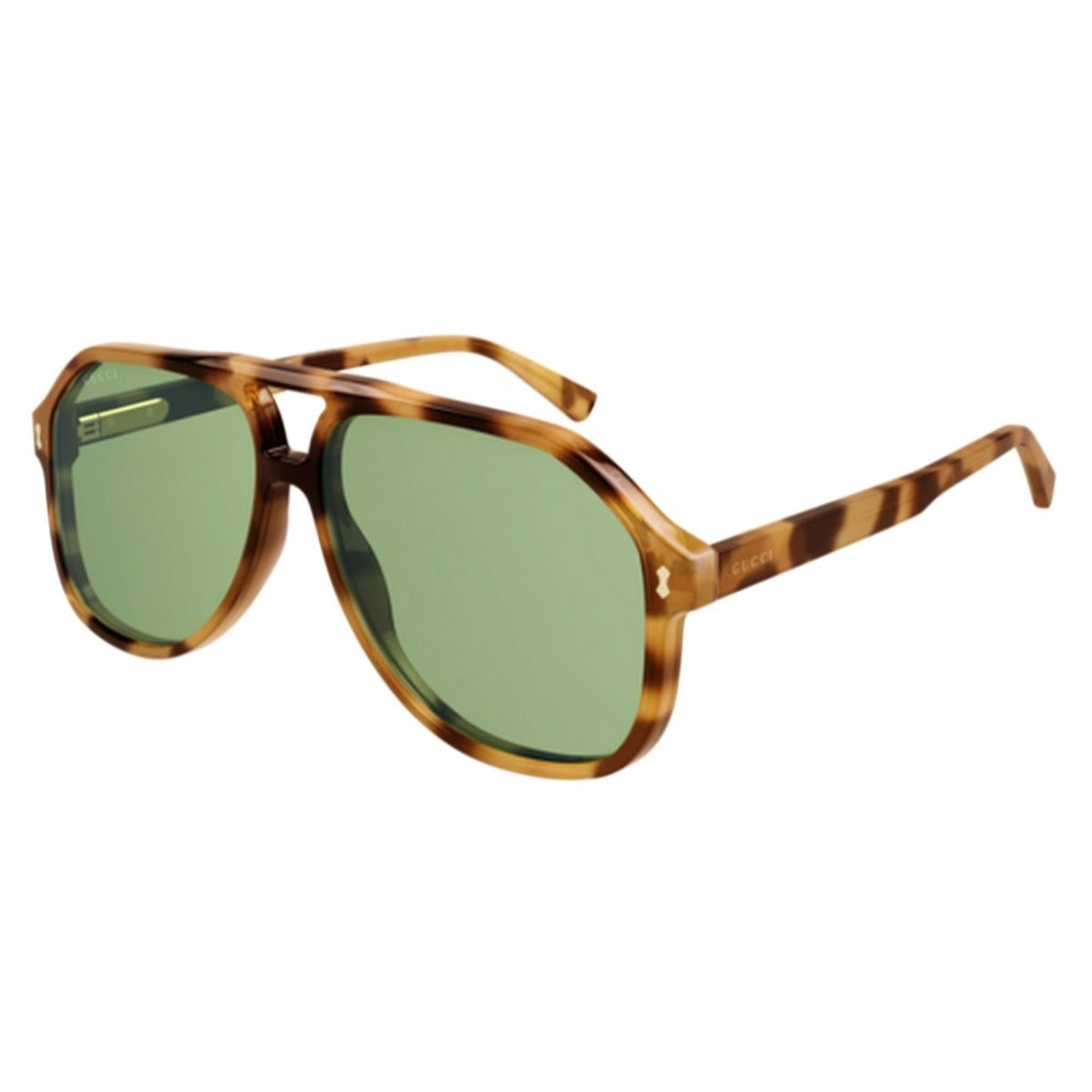 Gucci Men&#39;s Sunglasses Fall Winter 2021 Havana Green Nylon Nylon GG1042S 004