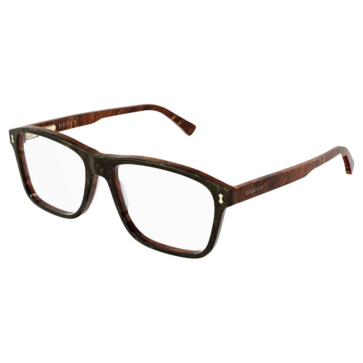 Gucci Men's Sunglasses Fall Winter 2021 Brown Transparent Demo Lens Demo Lens  GG1045O 003