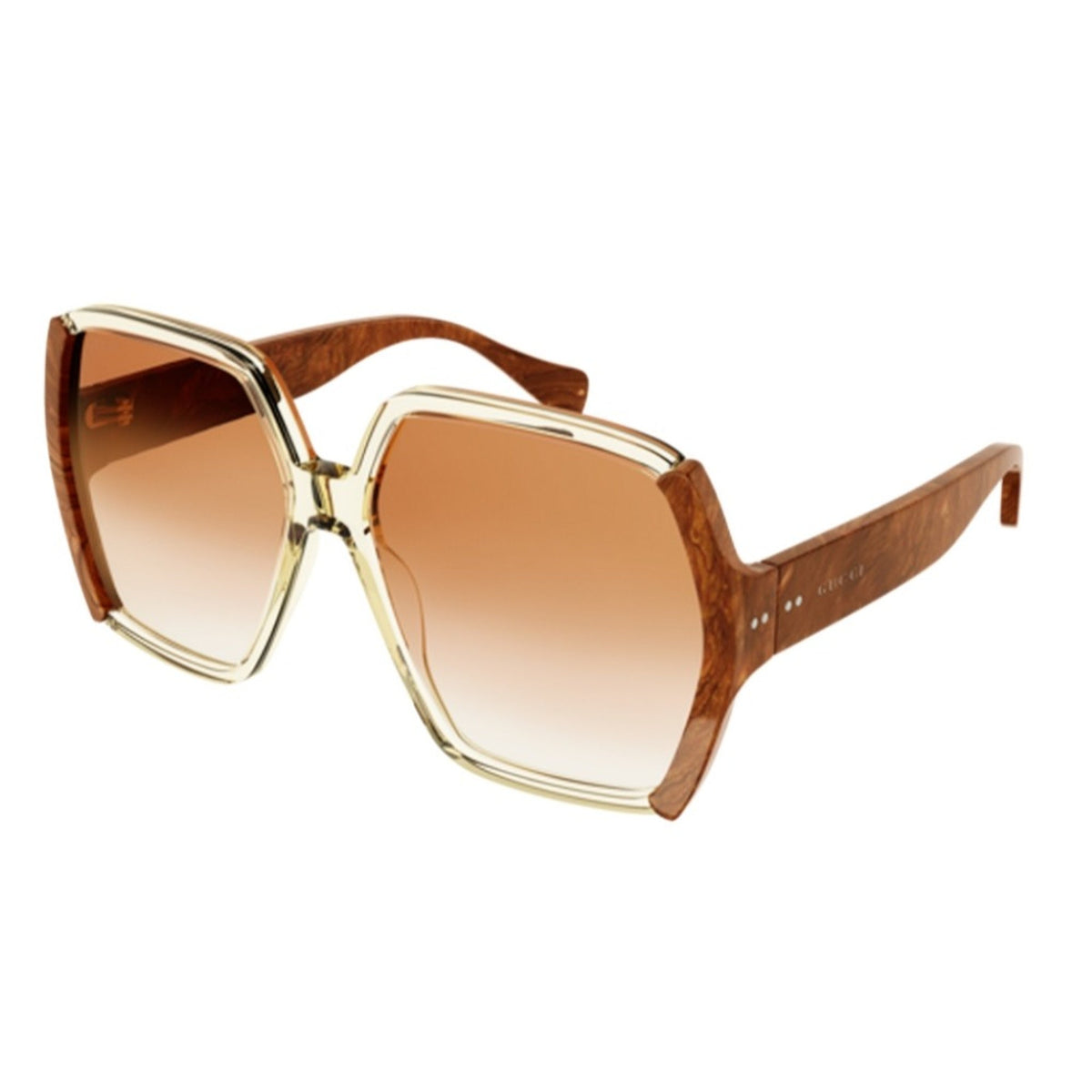Gucci Women's Sunglasses Fall Winter 2021 Yellow Orange Nylon Nylon Gradient GG1065S 001