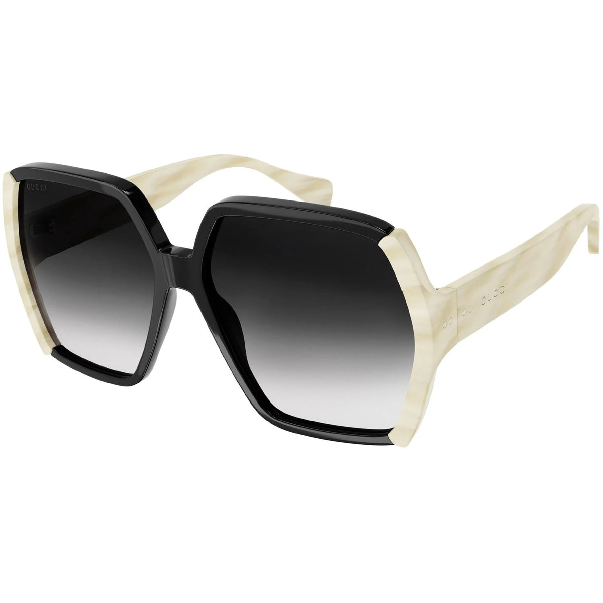 Gucci Women&#39;s Sunglasses Fall Winter 2021 Black Grey Nylon Nylon Gradient GG1065S 002