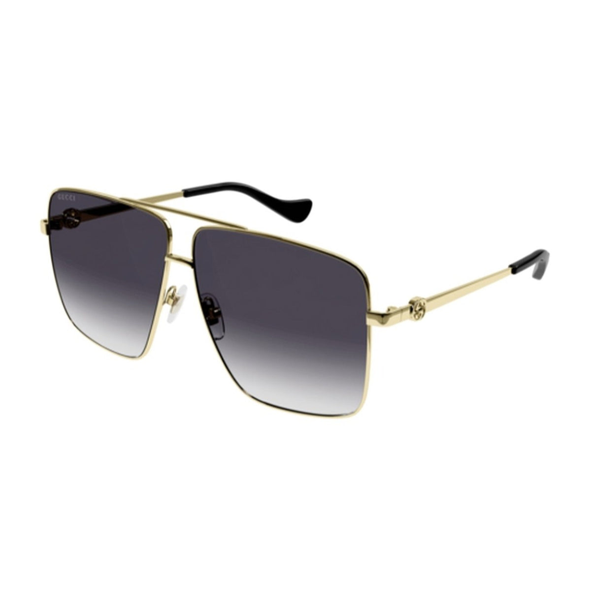 Gucci Women&#39;s Sunglasses Spring Summer 2022 Gold Grey Nylon Nylon Gradient GG1087S 001