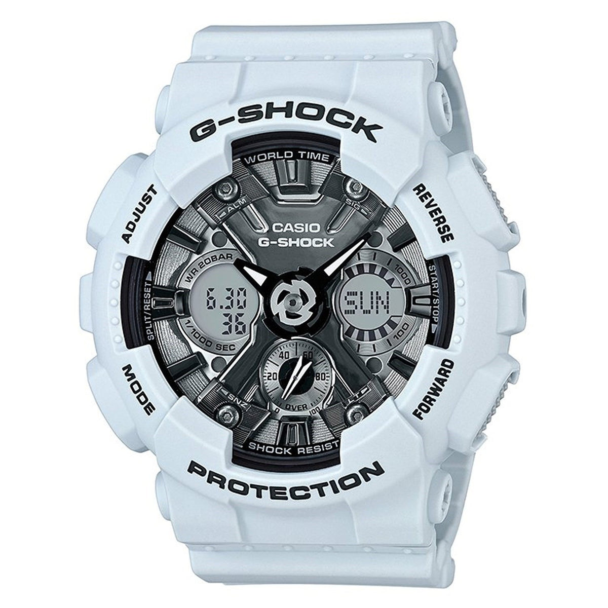 Casio Women&#39;s GMAS120MF-2A G-Shock Chronograph-Digital White Resin Watch