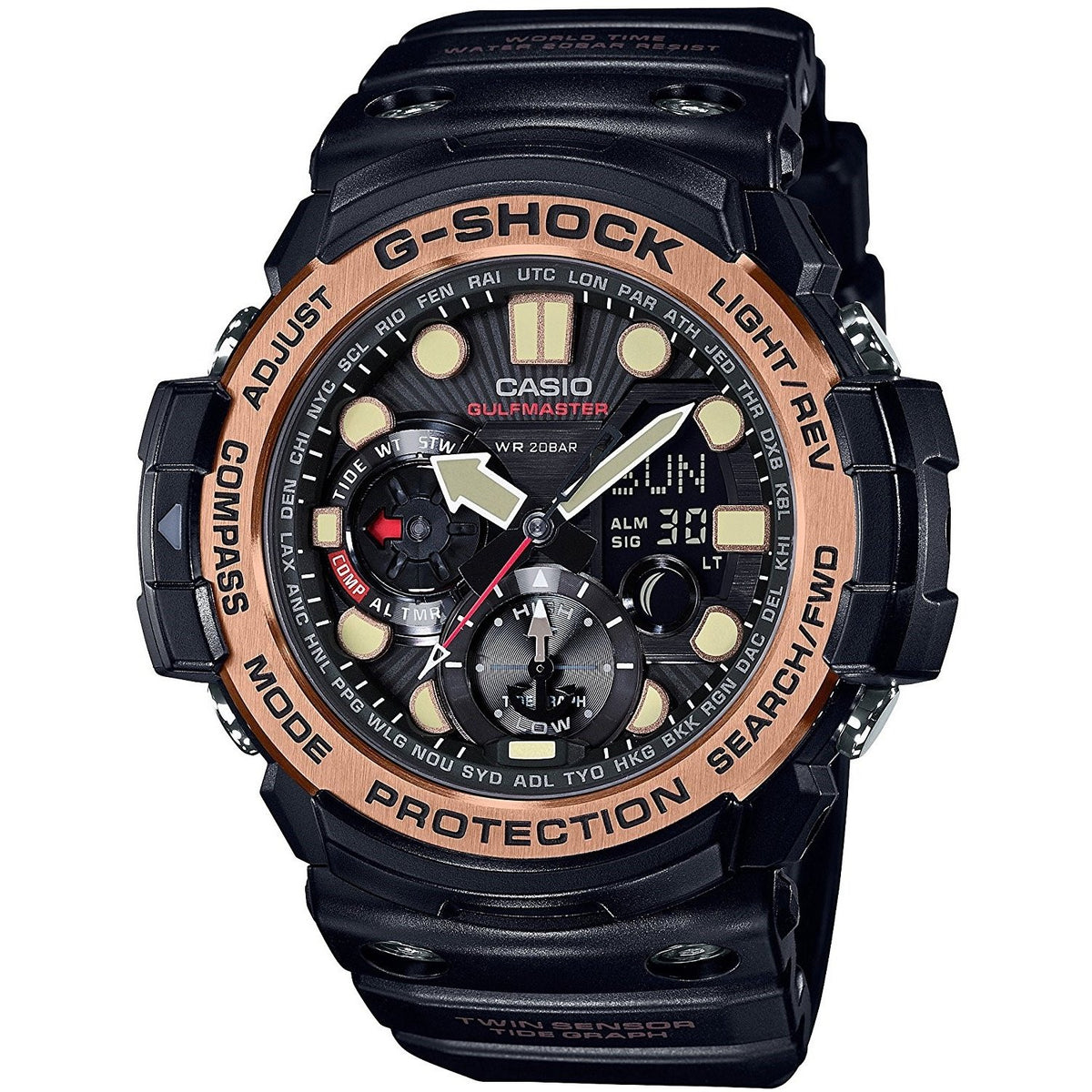 Casio Men&#39;s GN1000RG-1A G-Shock Analog-Digital Black Resin Watch