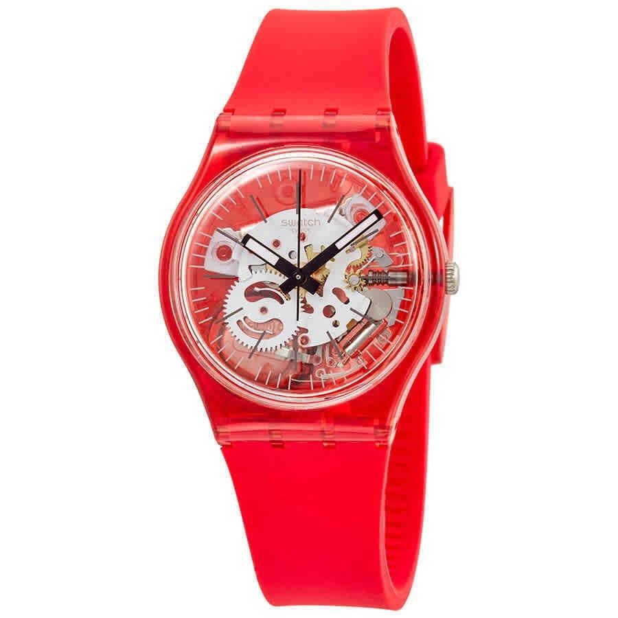 Swatch Men&#39;s GR178 Rosso Bianco Red Silicone Watch