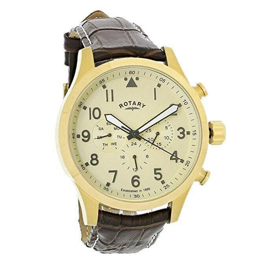 Rotary Men's GS00419-31 Rotary Quartz Brown Leather Watch
