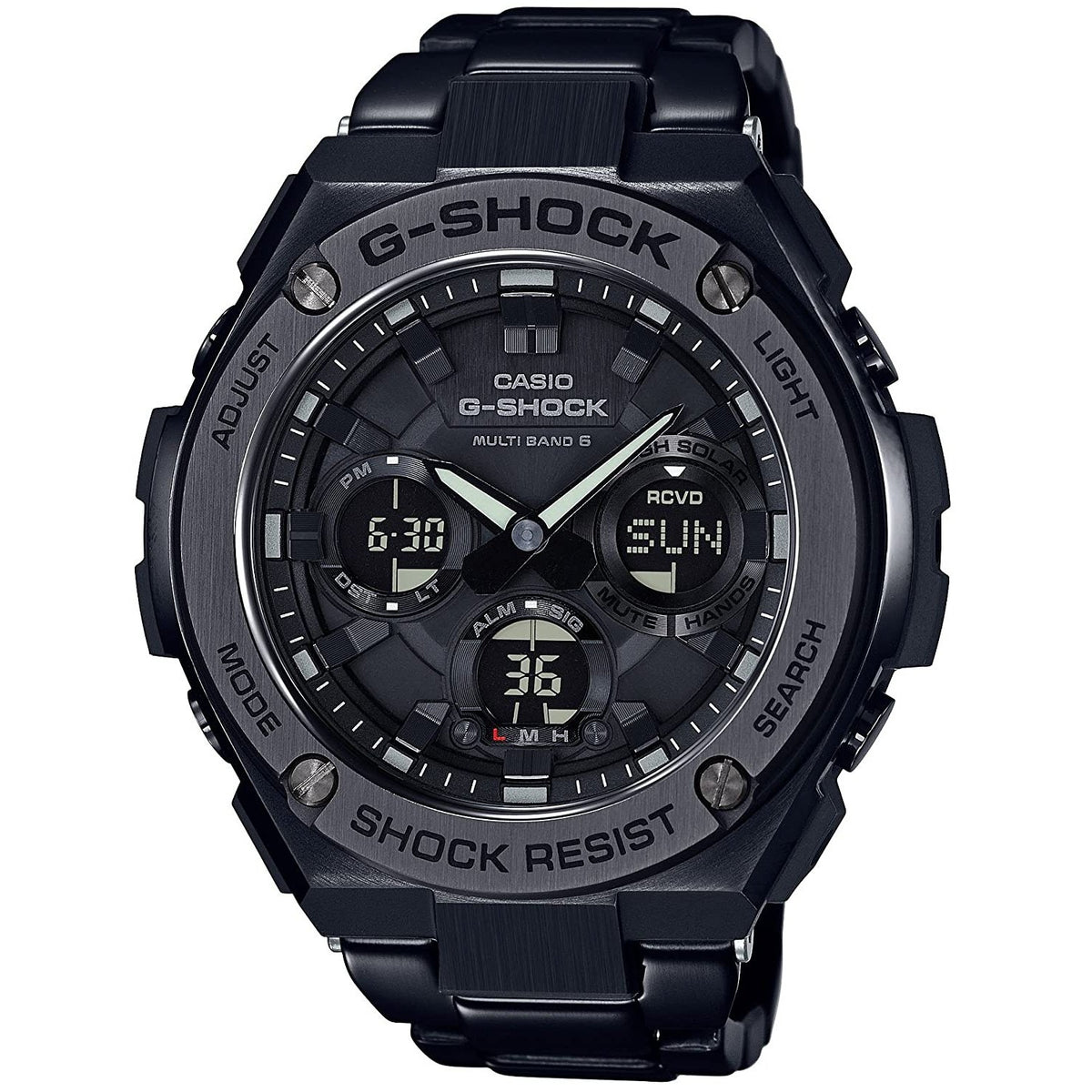 Casio Men's GSTS110BD-1B G-Shock Chronograph Analog-Digital Black Stainless Steel Watch