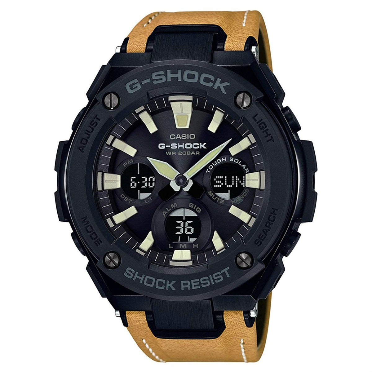 Casio Men&#39;s GSTS120L-1B G-Shock Chronograph Brown Leather Watch