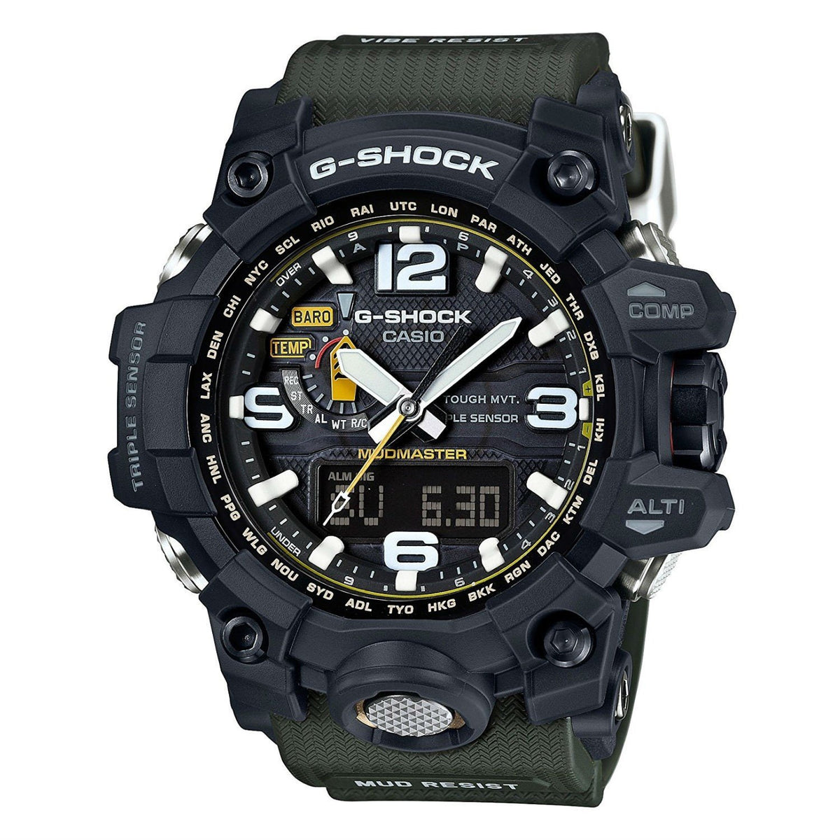 Casio Men&#39;s GWG1000-1A3JF G-Shock Chronograph Green Rubber Watch