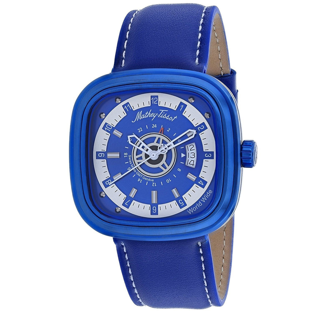 Mathey-Tissot Men&#39;s H110BBU Classic Blue Leather Watch