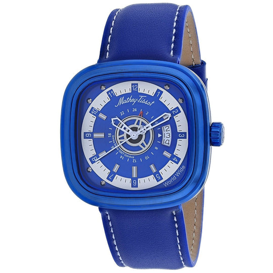 Mathey-Tissot Men's H110BBU Classic Blue Leather Watch
