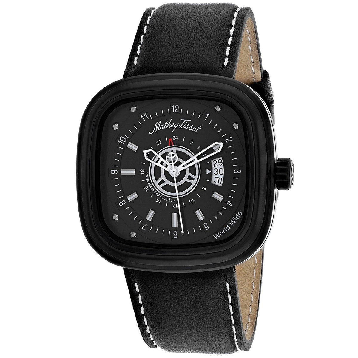 Mathey-Tissot Men&#39;s H110NN Classic Black Leather Watch