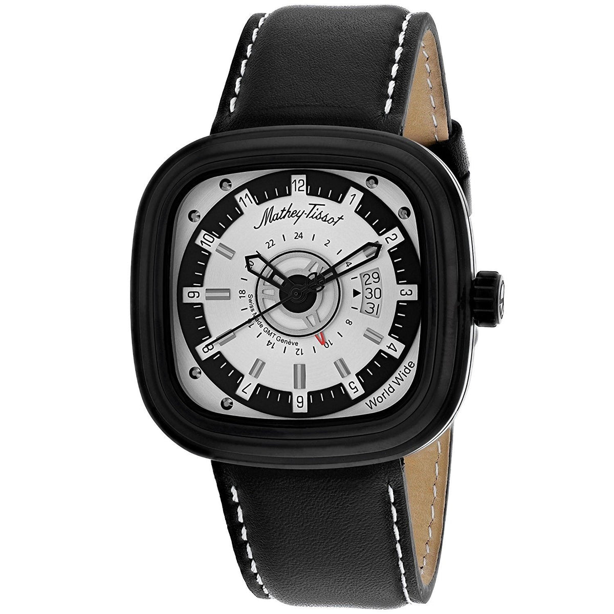 Mathey-Tissot Men&#39;s H110NS Classic Black Leather Watch