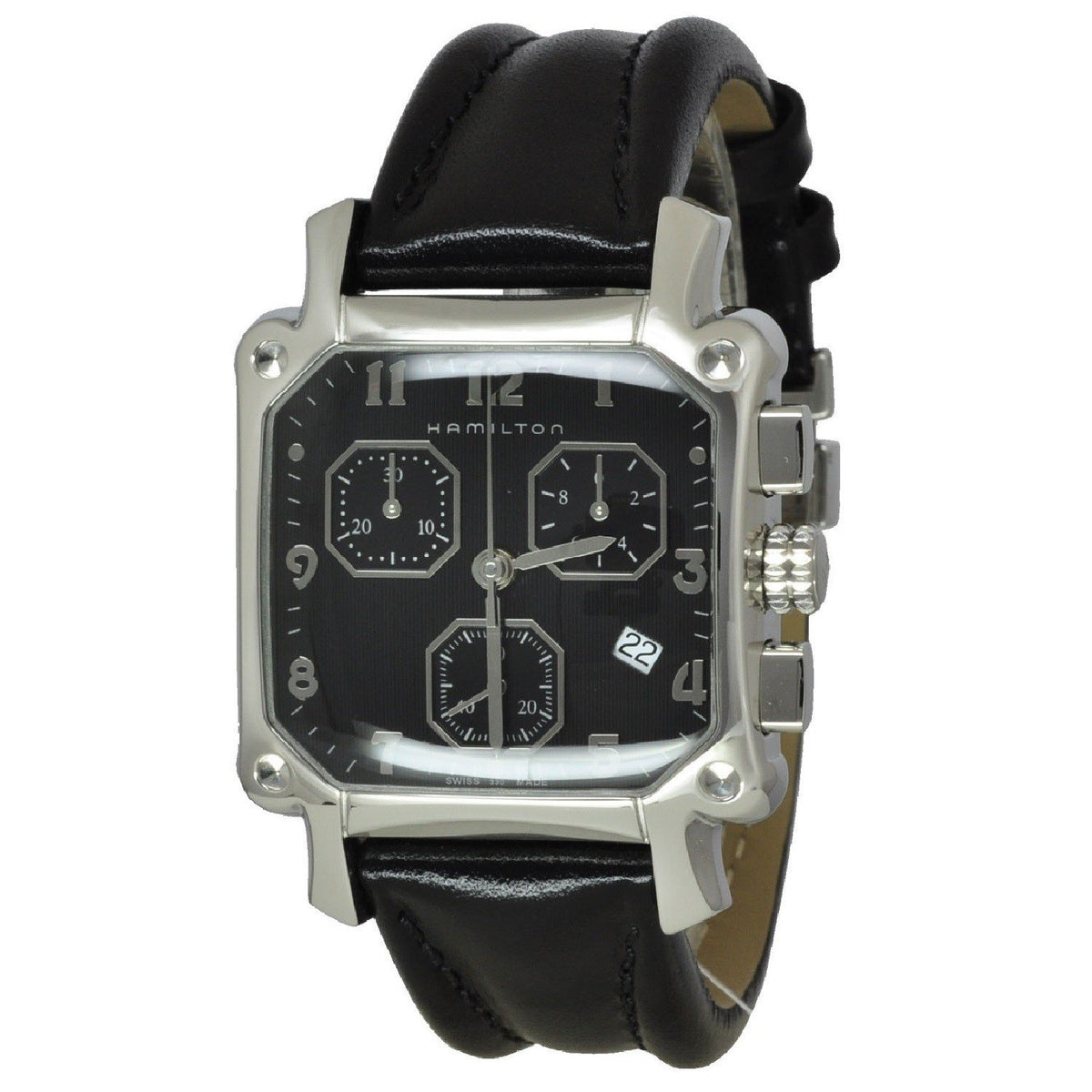 Hamilton Men&#39;s H19412733 Lloyd Chronograph Black Leather Watch