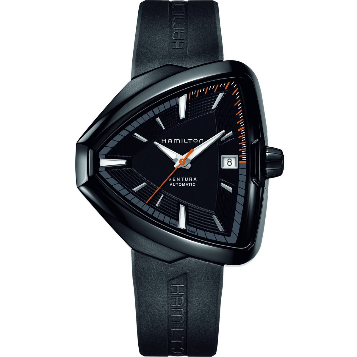 Hamilton Men&#39;s H24585331 Ventura Black Rubber Watch