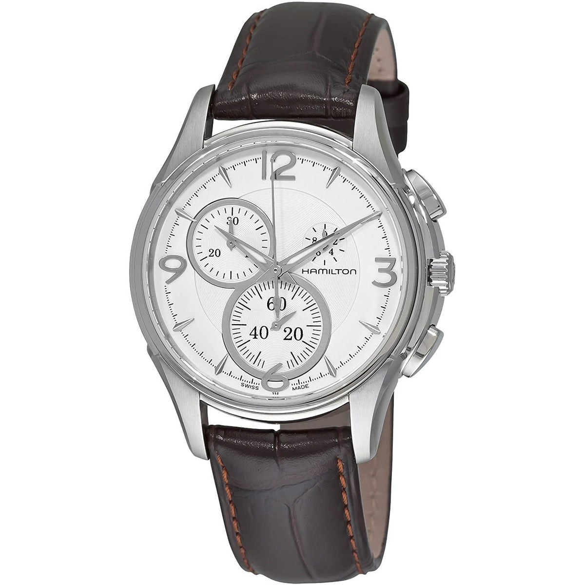 Hamilton Men&#39;s H32372555 Jazzmaster Chronograph Brown Leather Watch
