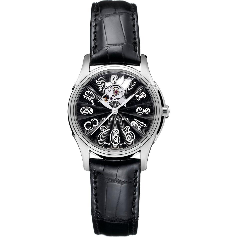 Hamilton Women's H32395733 Ladymatic Automatic Black Leather Watch