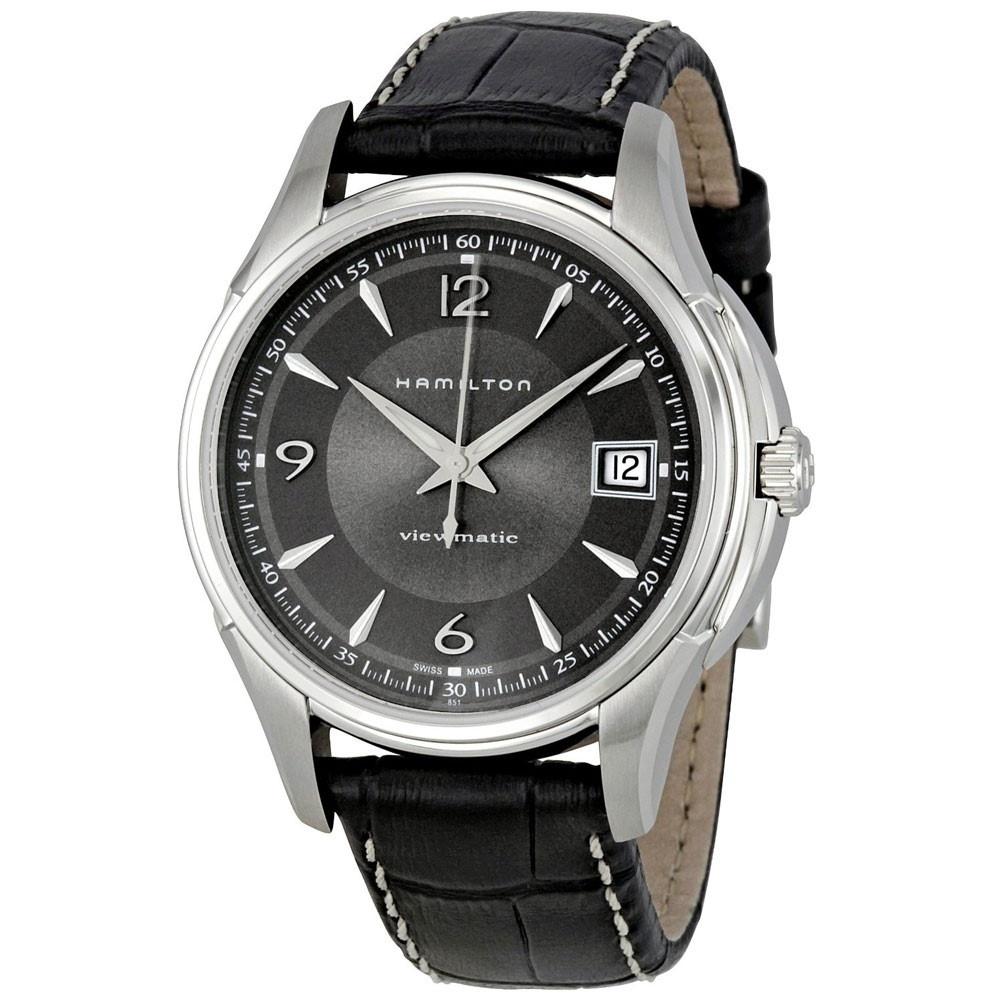 Hamilton Men's H32455785 Jazzmaster Black Leather Watch