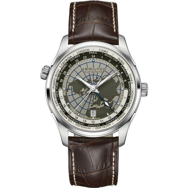 Hamilton Men's H32605581 Jazzmaster GMT Brown Leather Watch