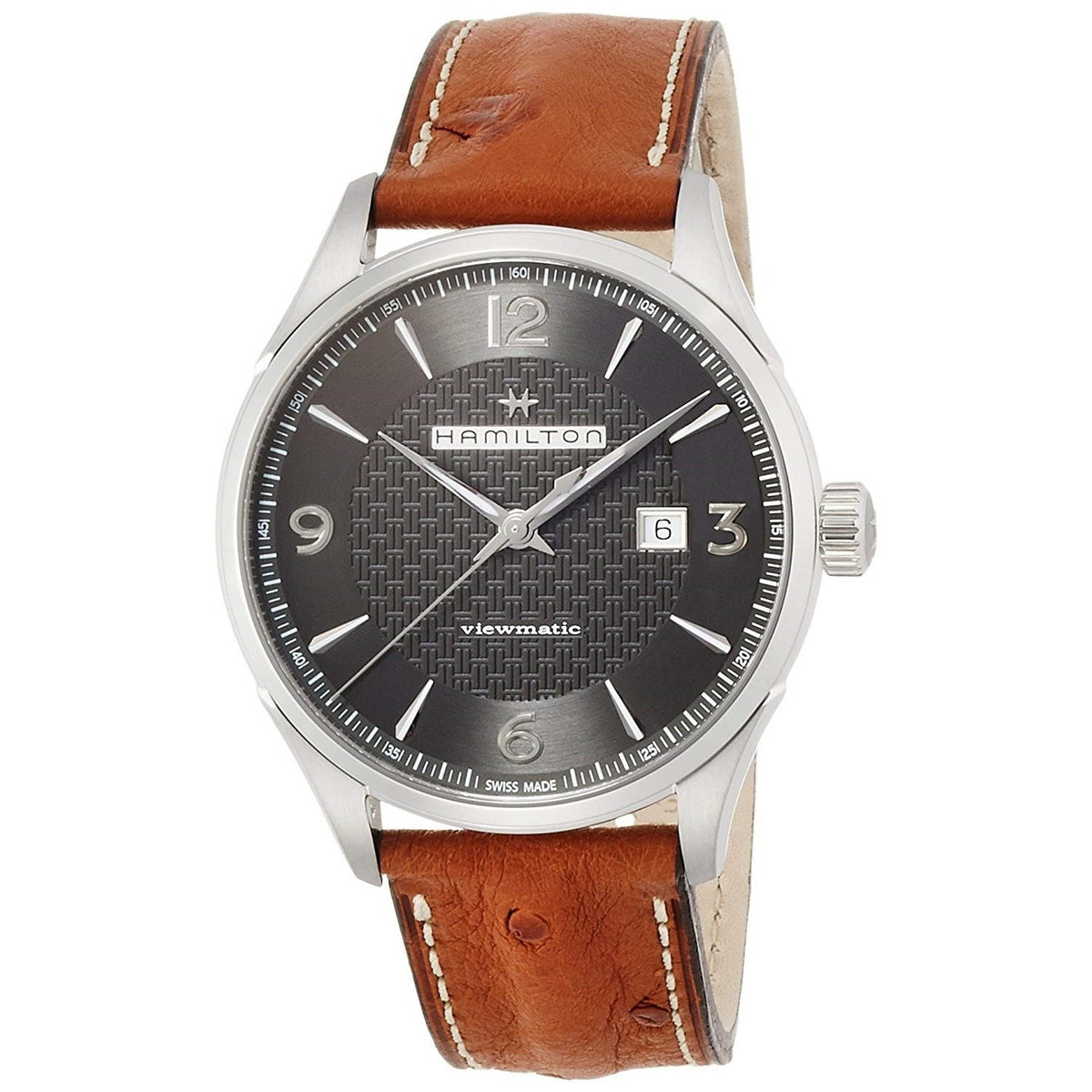 Hamilton Men&#39;s H32755851 Jazzmaster Viewmatic Automatic Brown Leather Watch