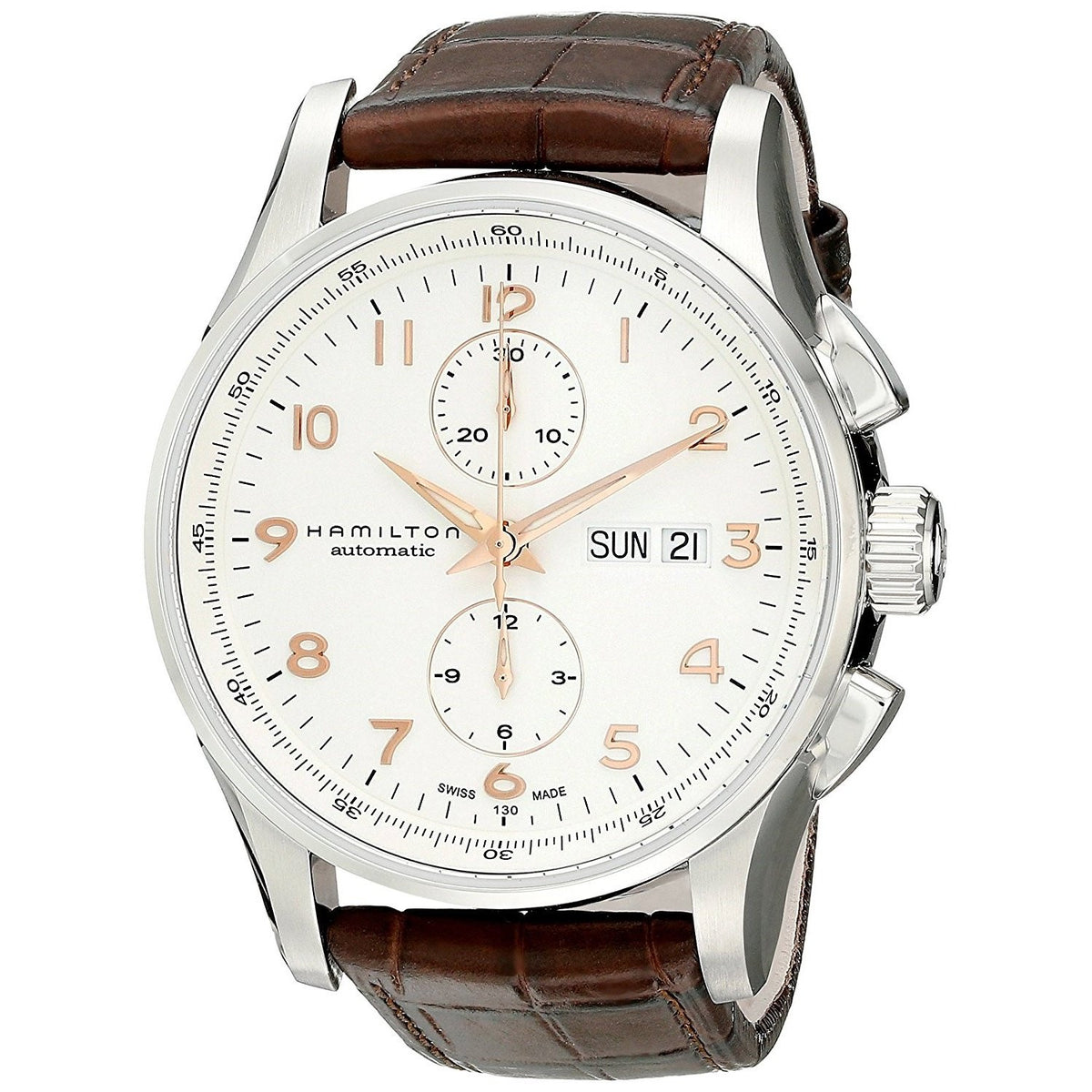 Hamilton Men&#39;s H32766513 Jazzmaster Maestro Chronograph Automatic Brown Leather Watch