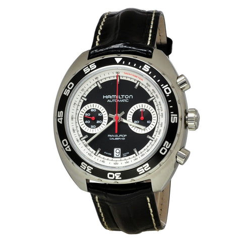 Hamilton Men's H35756735 Pan Europ Chronograph Automatic Black Leather Watch