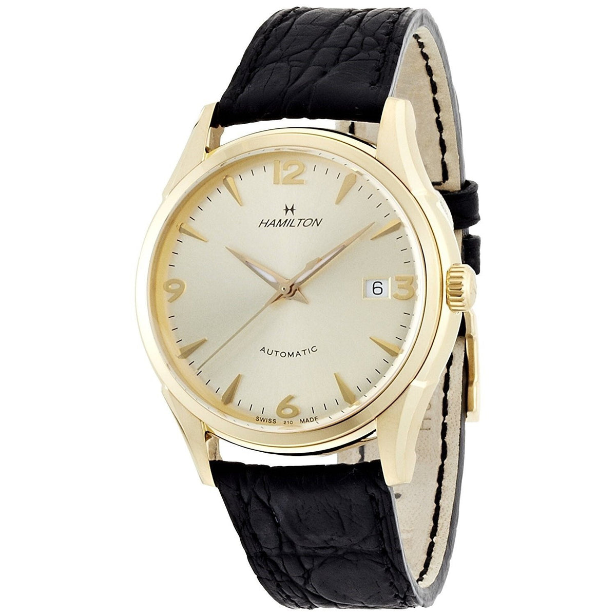 Hamilton Men&#39;s H38435721 Jazzmaster Thinomatic Automatic Black Leather Watch