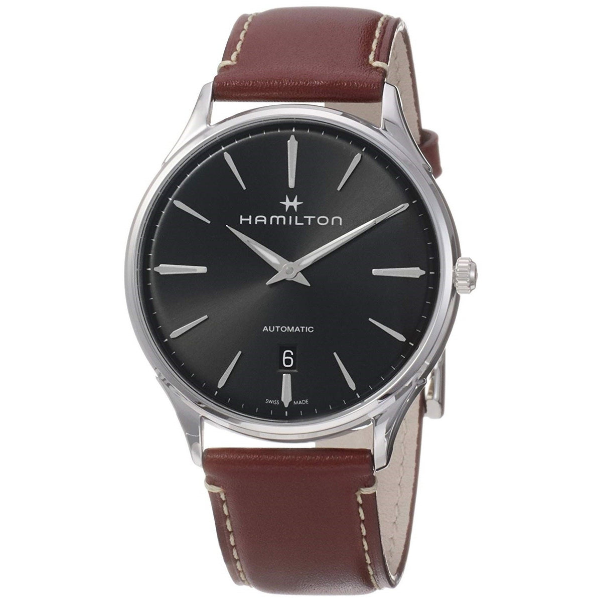 Hamilton Men&#39;s H38525881 Jazzmaster Automatic Brown Leather Watch